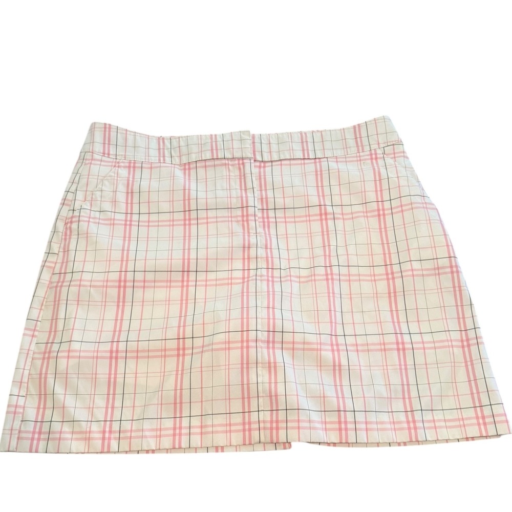 IZOD Pink Plaid Golf Skort Womens 12 Breast Cancer Awareness‎ (see small spot)